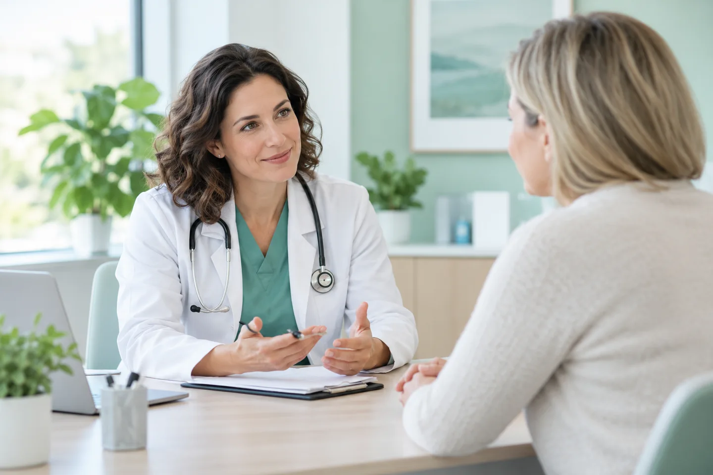 Doctor speaking with an adult patient